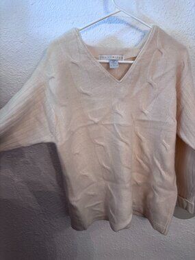 The Limited Women's Cream Lambswool Angora Rabbit Hair Sweater L Luxury Cozy